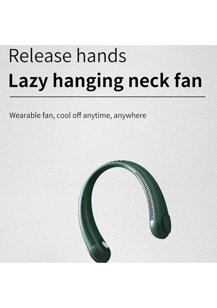 Taşınabilir Asılı Boyun Fanı USB Şarj Edilebilir Ayarlanabilir Hava Soğutucu Yaz Açık Seyahat Eller Serbest Bladeless Fan-C (Yurt Dışından)