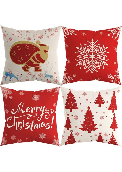 Noel Yastık Kapakları 18X18 Inç Tatil Atmak Yastık Kapakları Kış Merry Christmas Kar Tanesi Yastık Yastık Örtüsü (Yurt Dışından)