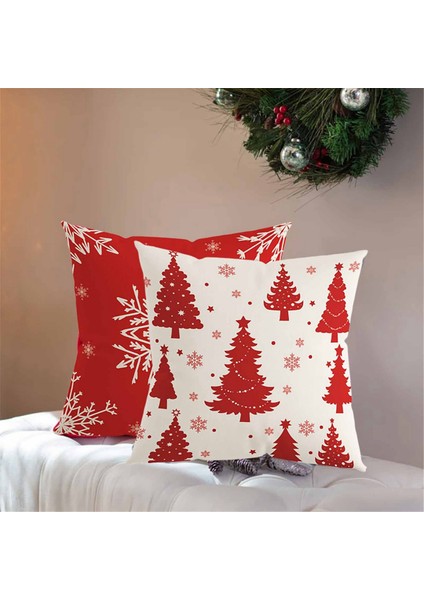 Noel Yastık Kapakları 18X18 Inç Tatil Atmak Yastık Kapakları Kış Merry Christmas Kar Tanesi Yastık Yastık Örtüsü (Yurt Dışından)