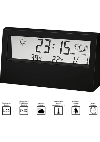 Elektronik Dijital Çalar Saat Yatak Odası Saatleri, Hava Durumu LCD Ekran Ev, Ofis, Vb Için Dijital Çalar Saat (Yurt Dışından)