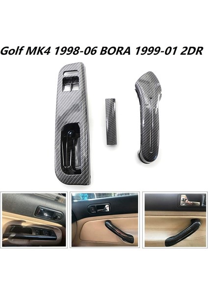 Lhd Pencere Camı Kaldırma Düğmesi Kontrol Panelli Kapı Kulp Kılıfı Golf 2dr 1997-2005 ile Uyumlu Karbon Tarzı 3B1867171D (Yurt Dışından)