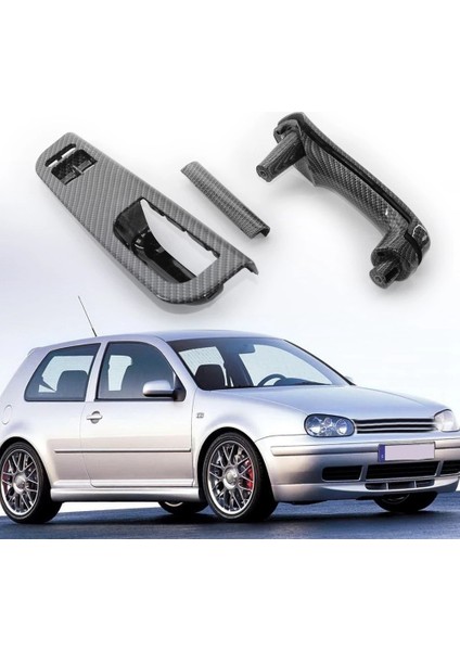 Lhd Pencere Camı Kaldırma Düğmesi Kontrol Panelli Kapı Kulp Kılıfı Golf 2dr 1997-2005 ile Uyumlu Karbon Tarzı 3B1867171D (Yurt Dışından)