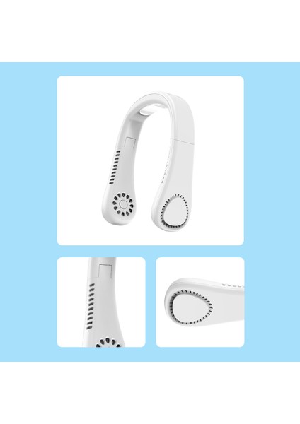 Mini Boyun Fanı Taşınabilir Bıçaksız Şarj Edilebilir Yapraksız Asılı Fanlar Hava Soğutucu Giyilebilir Boyun Bandı Fanları, Siyah (Yurt Dışından)