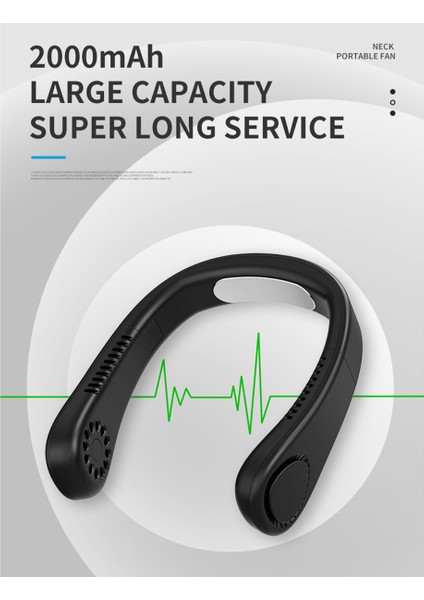 Mini Boyun Fanı Taşınabilir Bıçaksız Şarj Edilebilir Yapraksız Asılı Fanlar Hava Soğutucu Giyilebilir Boyun Bandı Fanları, Siyah (Yurt Dışından) fiyatları