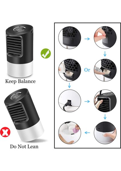 Taşınabilir Klima Fanı, Kişisel Mini Evaporatif Soğutucu 7 Renk LED Işıklar, Ev Için Süper Sessiz, Ofis Bize Tak (Yurt Dışından) modelleri