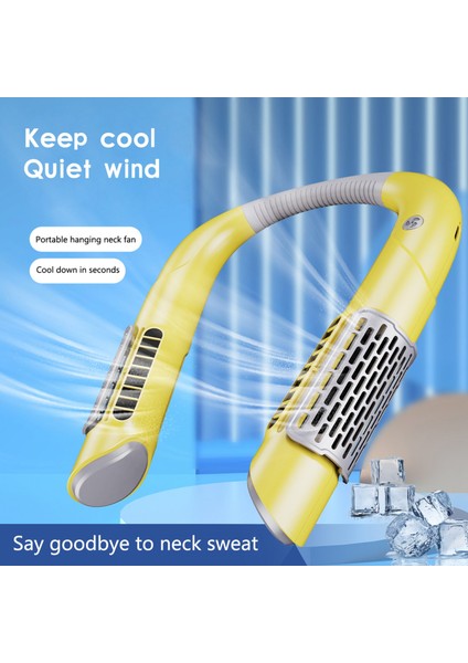 Mini Boyun Fanı Taşınabilir Bladeless USB Spor Hayranları Ev Dış Mekan Giyilebilir Asılı Klima Soğutucu - Yeşil (Yurt Dışından)