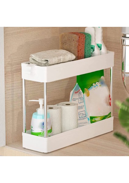Хранение Продукции,depolama Rafı Ev Banyo Tuvalet Kozmetik Mutfak Dolabı Masa Muhtelif Depolama Rafı Depolama Rafı Kanca ile Beyaz (Yurt Dışından)