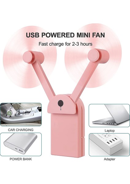 El Mini Fan Masaüstü Açık Katlanır Depolama Küçük 3000 Mah Güç Bankası Olarak Kullanılabilir (Yurt Dışından)