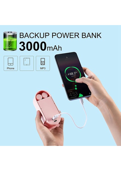 El Mini Fan Masaüstü Açık Katlanır Depolama Küçük 3000 Mah Güç Bankası Olarak Kullanılabilir (Yurt Dışından)
