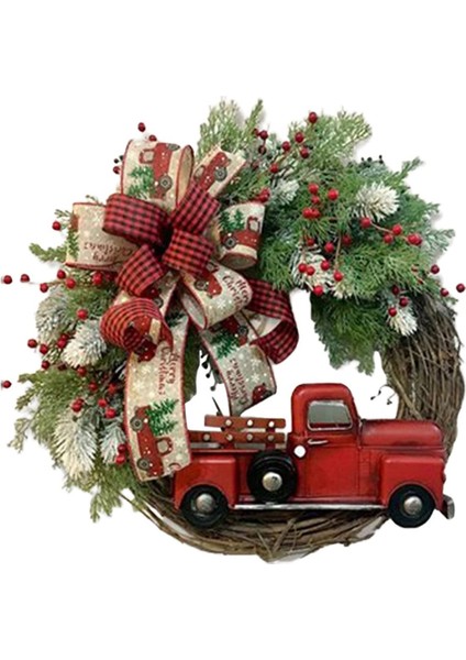 Декоративные Подарки,kırmızı Kamyon Noel Çelenk Ahşap Vintage Noel Çelenk Asılı Dekorlar, Sonbahar Hasat Için Sgiving 1 Adet (Yurt Dışından)