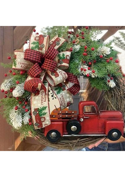 Декоративные Подарки,kırmızı Kamyon Noel Çelenk Ahşap Vintage Noel Çelenk Asılı Dekorlar, Sonbahar Hasat Için Sgiving 1 Adet (Yurt Dışından)