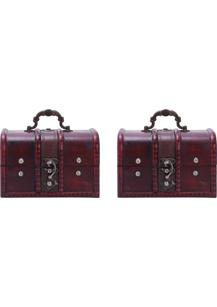 2x Çok Vintage Takı Kolye Bilezik Hediyeler Kutusu Depolama Organizatör Ahşap Kutular Boyutu: 16X11.5X10.2CM Türleri: Türleri 2 (Yurt Dışından)