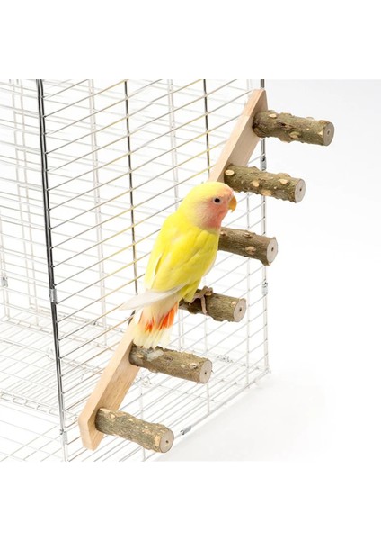 Adet 4/6 Adım Ahşap Merdiven Evcil Hayvan Interaktif Kuş Papağan Oyuncak Merdiven ile Uyumlu Hamster Kafesi Taşlama Sopa Tırmanma Oyuncak (Yurt Dışından)