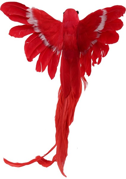 Декоративные Подарки,2x Yapay Kuş Tüyleri Plastik Heykelcik Peyzaj Süs Bahçe Dekor Noel Dıy Cadılar Bayramı - 3 (Kırmızı Kuyruk) (Yurt Dışından) modelleri