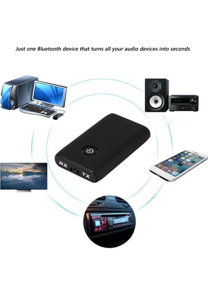 3,5 mm Aux Stereo Çıkışlı Bluetooth 5.0 Verici Alıcı 2'si 1 Arada Kablosuz Adaptör, Tv/pc/ev Ses Sistemiyle Uyumlu (Yurt Dışından)