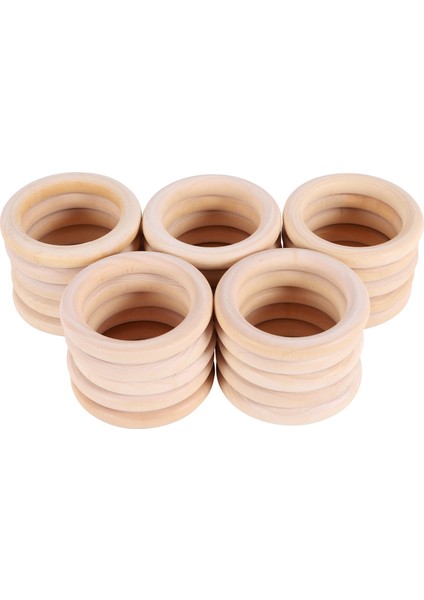 25 Adet Doğal Ahşap Yüzükler 70MM Bitmemiş Makrome Ahşap Halka Ahşap Daireler Dıy Zanaat Yüzük Kolye Takı Yapımı Için (Yurt Dışından)