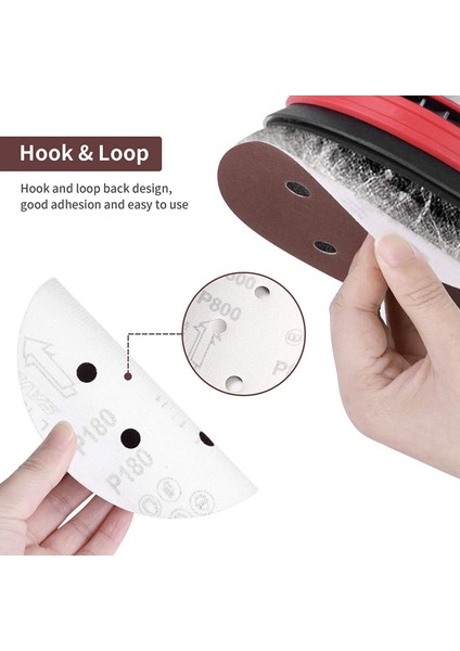 150MM Zımpara Diski, 6 Inç Cırtlı Zımpara Pedleri, Rastgele Orbital Zımpara Makinesi Için 200 Adet Zımpara Kağıdı Seti Çeşitli Taşlar (Yurt Dışından) fırsatları