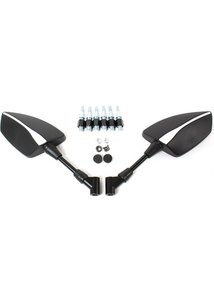 Evrensel Motosiklet Scooter Ayna Yan Dikiz Aynaları 8mm 10MM NMAX155 ile Uyumlu WITHZA350 Beyaz ile Uyumlu (Yurt Dışından)