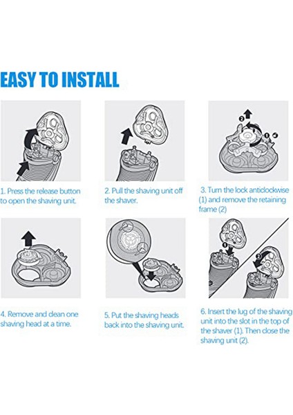 Philips Norelco Serisi 3000, 2000, 1000 Için 9x SH30 Yedek Başlıklar Tıraş Makineleri Tıraş Başlıkları Tıraş Bıçakları SH30/52 (Yurt Dışından) fiyatları