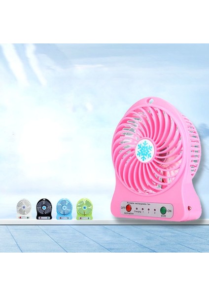 Taşınabilir Şarj Edilebilir Mini Fan Hava Soğutucu Masası USB Soğutma El Fanları Mavi (Yurt Dışından)