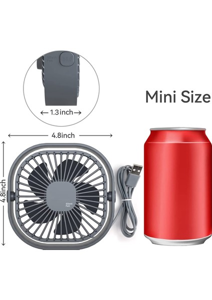 Küçük USB Masa Fanı, 3 Hızlı Taşınabilir Masa 360°DÖNEBILEN Kişisel Mini Soğutma Fanı Fişli Gri (Yurt Dışından) fırsatları