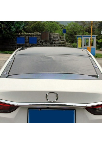 Araba Geri Çekilebilir Uv Ön Cam Perde Otomatik Güneşlik Güneş Örtüsü Siyah (Yurt Dışından)