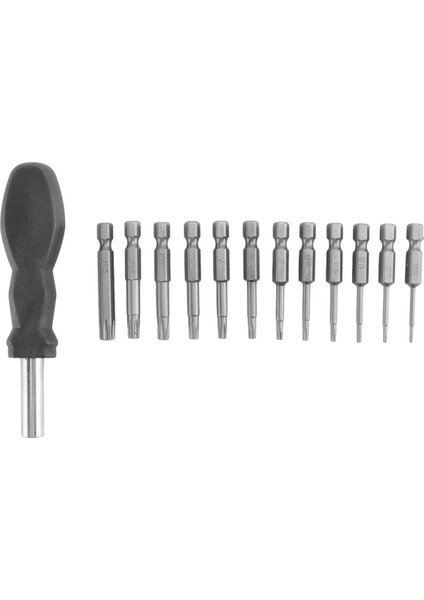 12 Paket Torx Başlı Tornavida Ucu Seti 1/4 Inç Hex Shank T5-T40 Yıldız Tornavida Alet Kiti 1 Paket Saplı (Yurt Dışından)