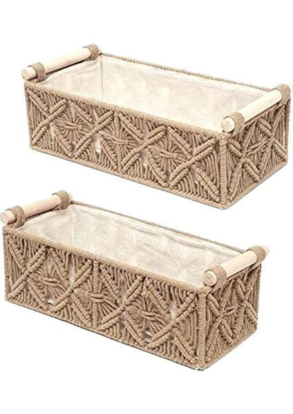 Tezgah Üstü Tuvalet Kağıdı Sepeti B Için Dokuma Dekoratif Sepet Düzenlemek Için Makrome Depolama Sepeti Boho Dekor Sepetleri (Yurt Dışından)