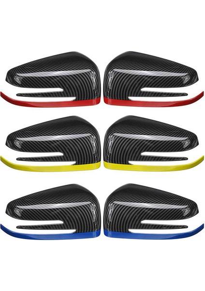 2x Araba Dikiz Yan Aynalar Kapak Kapağı ile Uyumlu - Ce Cla Gla Sınıfı W176 W117 Karbon + Kırmızı (Yurt Dışından) modelleri