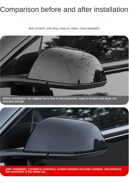 Model Y ile Uyumlu Model 3 Yan Kapı Ayna Kapakları Yan Ayna Kapakları Ters Ayna Kapakları, Parlak Karbon Fiber (Yurt Dışından) fırsatları