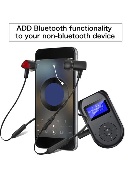 4'ü 1 Arada Bluetooth Verici Alıcı, Araç/ev Stereo Sistemiyle Uyumlu Düşük Gecikmeli Kablosuz Bluetooth 5.0 Ses Aux Adaptörü (Yurt Dışından)