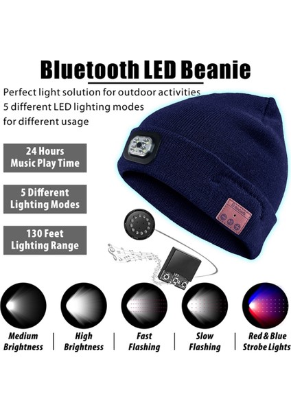 kürek Kar Sürme Kış Sıcak Bluetooth Başkanı Işık Lambası Şapka Bere LED Müzik Kap Hoparlörler ve Mikrofon Kulakiçi, D (Yurt Dışından)