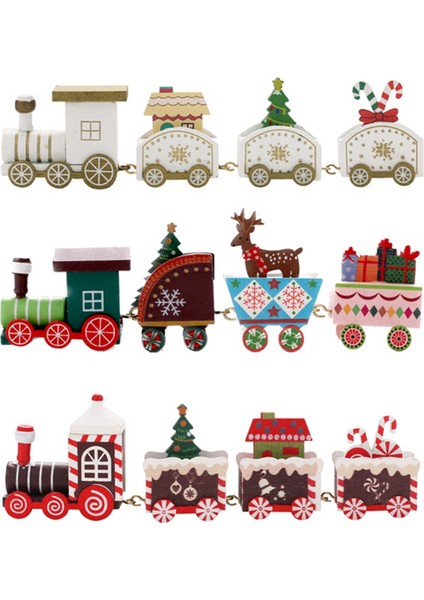 Декоративные Подарки,noel Masaüstü Dekorasyon Noel Ahşap Tren Şenlikli Süsleme Noel Baba-Kardan Adam Ev Noel Hediyesi Dekor (Yurt Dışından)