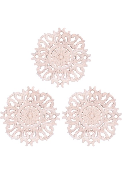 3x Çok Ahşap Oyma Uzun Onlay Aplike Boyasız Çiçek Duvarlar Dolapları Kapı Dekor Tipi: 15CM Tip A (Yurt Dışından)