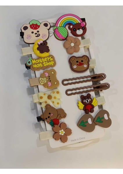 14 Lü Pens Çıtçıt Kız Çocuk Bebek Toka Seti modelleri