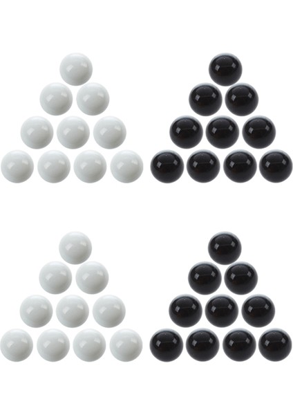40 Adet Mermerler 16MM Cam Bilyalar Knicker Cam Toplar Dekorasyon Renkli Nuggets Oyuncak Siyah ve Beyaz (Yurt Dışından)