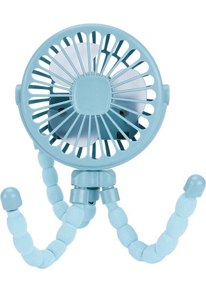 Mavi Taşınabilir USB Şarj Edilebilir Sessiz Mini Fan 3 Hız Ayarlanabilir Araba Koltuğu Arabası Için Aydınlatma Fonksiyonu ile (Yurt Dışından)
