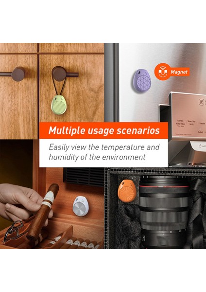 Akıllı Kapalı Bluetooth Mini Nem ve Sıcaklık Sensörü Puro Dolabı Sürüngen Için Kablosuz Higrometre(C) (Yurt Dışından) modelleri