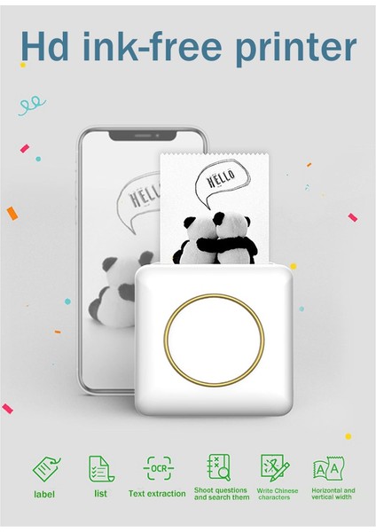 Mini Termal Etiket Yazıcısı Not El Kitabı Fotoğraf Yazıcısı Termal Kağıt + Kendinden Yapışkanlı Kağıt B ile Taşınabilir Etiket Yazıcısı (Yurt Dışından)