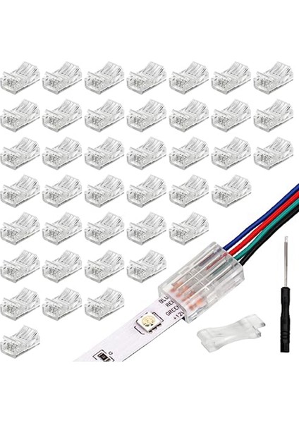 Многоцелевые Наборы,40 Paket Rgb LED Işık Şeridi Konnektörleri, 4-Pin 10MM Lehimsiz LED Şerit - Tel Hızlı Bağlantı, Su Geçirmez Adaptör (Yurt Dışından) fiyatları