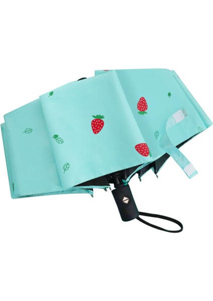 Küçük Mini Şemsiye Otomatik Kompakt Seyahat ile Uyumlu Taşınabilir Şemsiye Dış Mekan Güneş Kremi Yağmur Geçirmez C (Yurt Dışından)