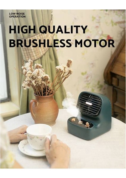 Taşınabilir Retro Fan USB Hava Soğutma Mini Klima Nemlendirici Masaüstü Soğutucu Ev-Yeşil Için (Yurt Dışından) modelleri