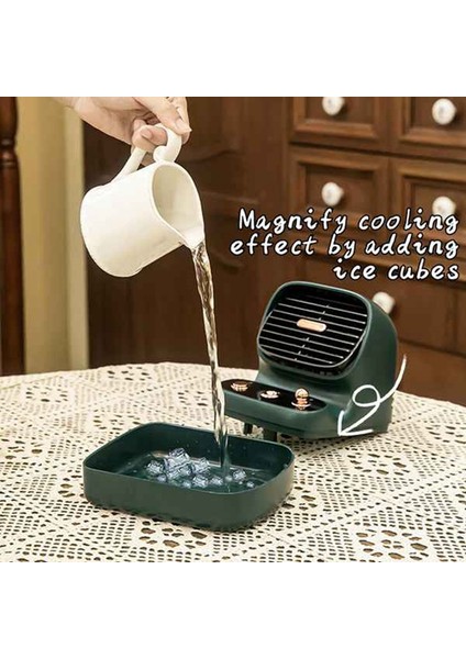 Taşınabilir Retro Fan USB Hava Soğutma Mini Klima Nemlendirici Masaüstü Soğutucu Ev-Yeşil Için (Yurt Dışından) indirimleri