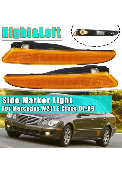 Çift Ön Tampon Yan Işaretleyici Işık Dönüş Sinyali Lambası Mercedes Benz Için W211 E-Sınıfı E320 E350 E550 E63 2007-2009 (Yurt Dışından)