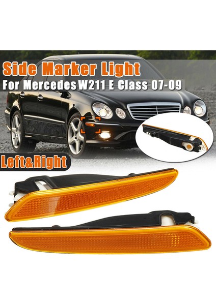 Çift Ön Tampon Yan Işaretleyici Işık Dönüş Sinyali Lambası Mercedes Benz Için W211 E-Sınıfı E320 E350 E550 E63 2007-2009 (Yurt Dışından)