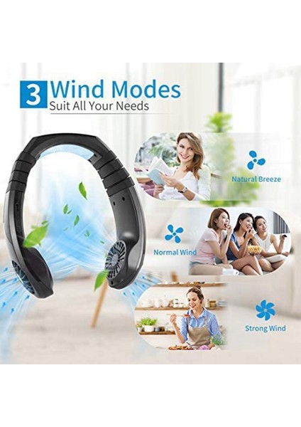 Eller Serbest Boyun Fanı, Mini Giyilebilir USB Taşınabilir 360°SOĞUTMA Tembel Boyun Bandı Asılı Soğutucu Seyahat Spor Fan Klima (Yurt Dışından) modelleri