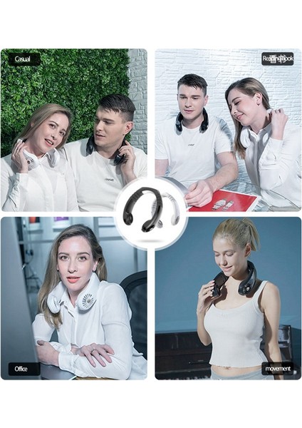 Eller Serbest Boyun Fanı, Mini Giyilebilir USB Taşınabilir 360°SOĞUTMA Tembel Boyun Bandı Asılı Soğutucu Seyahat Spor Fan Klima (Yurt Dışından) indirimleri