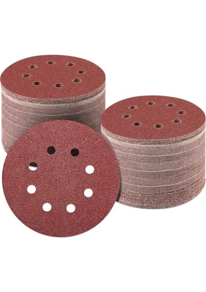 160 Adet 5 Inç Zımpara Diski, 60/80/120/150/240/320/400/600GRIT 8 Delikli Cırt Cırt Zımpara Kağıdı, Orbital Zımpara Için Zımpara Kağıdı (Yurt Dışından)
