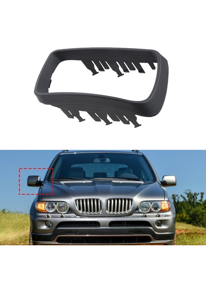 Uyumlu - E53 X5 2000 2001 2002 2003 2004 2005 2006 Yolcu Sağ Yan Ayna Kapağı Kapak Trim Halkası Çerçeve 51168254904 (Yurt Dışından) fiyatları