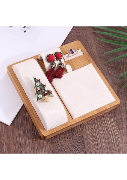 Bambu ve Ahşap Yaratıcı Takı Ekran Seti Altın Takı Seti Ekran Standı Pencere Sayacı Ekran Dekorasyon Gri (Yurt Dışından) fiyatları